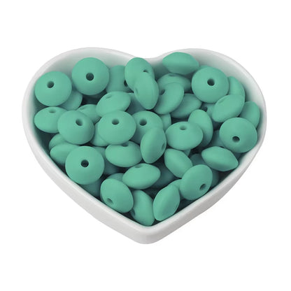 20Pcs 12MM Lentil Silicone Beads BPA Free Diy Teether Teething Necklace BPA Free Eco-Friendly Baby Teether Toys
