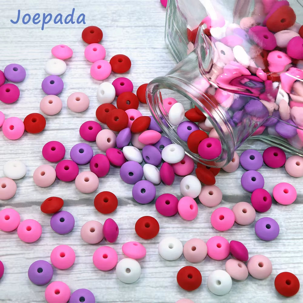 20Pcs 12MM Lentil Silicone Beads BPA Free Diy Teether Teething Necklace BPA Free Eco-Friendly Baby Teether Toys