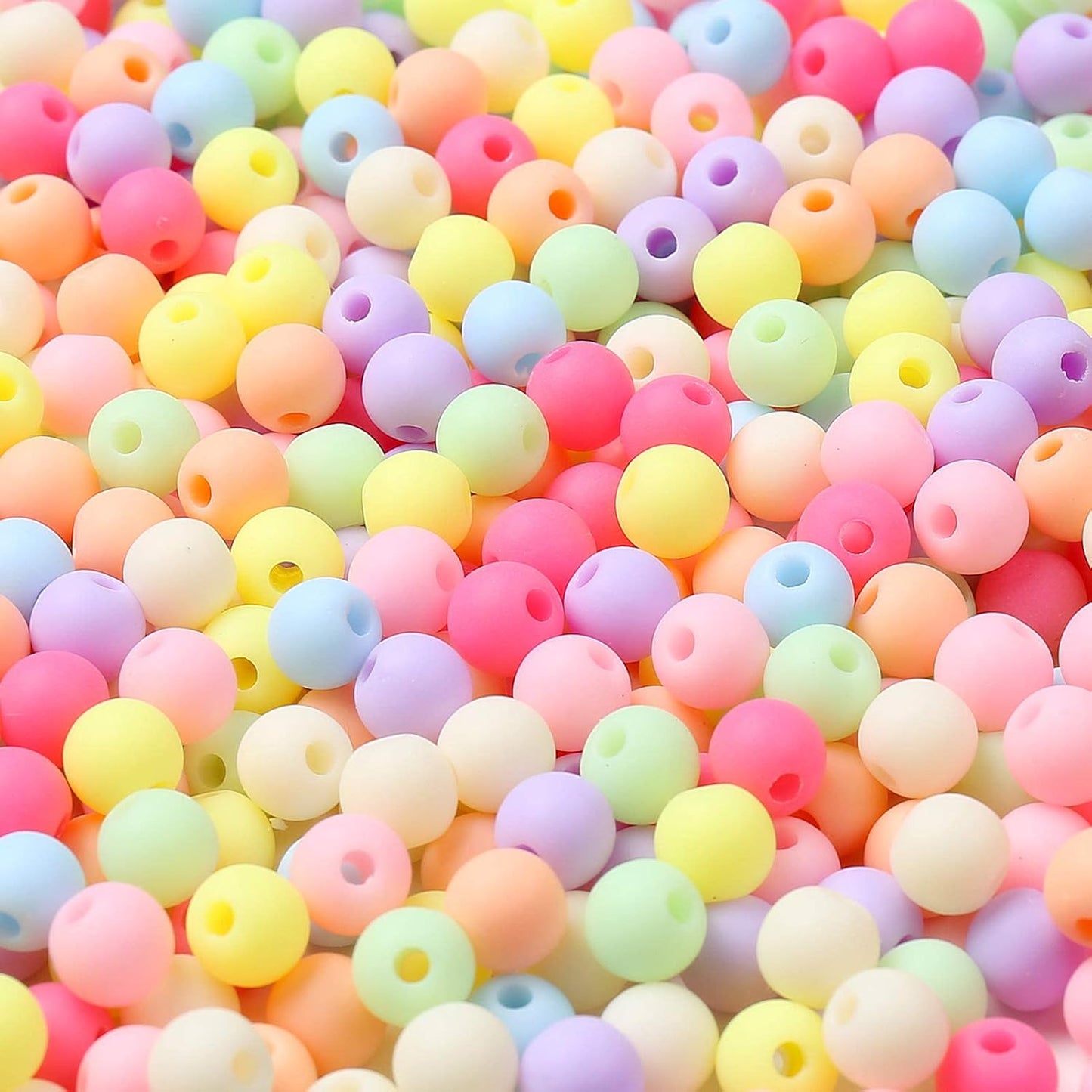 Color Beads Acrylic round Beads Pastel round Bead for DIY Necklace, Bracelet, Earring Jewelry Making (6Mm-1780Pcs)