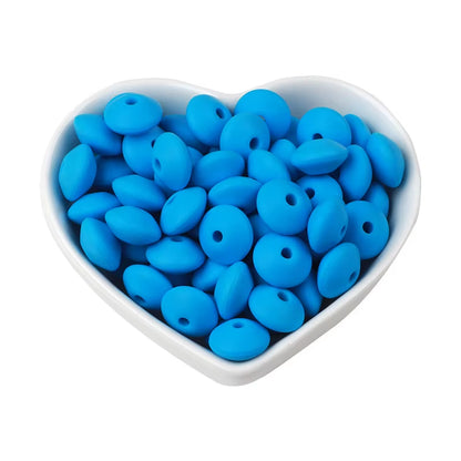 20Pcs 12MM Lentil Silicone Beads BPA Free Diy Teether Teething Necklace BPA Free Eco-Friendly Baby Teether Toys
