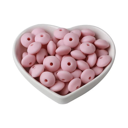 20Pcs 12MM Lentil Silicone Beads BPA Free Diy Teether Teething Necklace BPA Free Eco-Friendly Baby Teether Toys