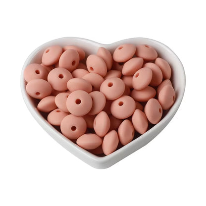 20Pcs 12MM Lentil Silicone Beads BPA Free Diy Teether Teething Necklace BPA Free Eco-Friendly Baby Teether Toys