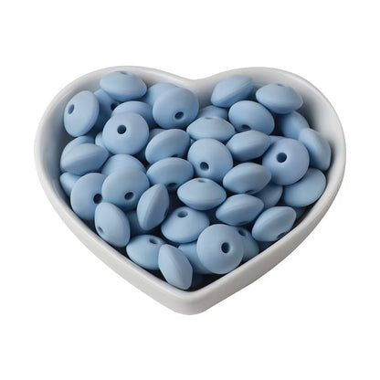 20Pcs 12MM Lentil Silicone Beads BPA Free Diy Teether Teething Necklace BPA Free Eco-Friendly Baby Teether Toys