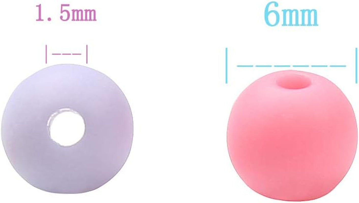 Color Beads Acrylic round Beads Pastel round Bead for DIY Necklace, Bracelet, Earring Jewelry Making (6Mm-1780Pcs)