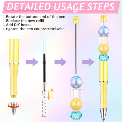 Beadable Pen Bundle (50 Pens + Refills) - Bright Colors