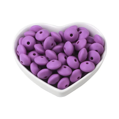 20Pcs 12MM Lentil Silicone Beads BPA Free Diy Teether Teething Necklace BPA Free Eco-Friendly Baby Teether Toys