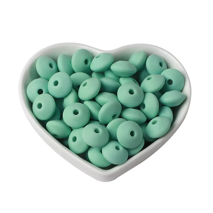 20Pcs 12MM Lentil Silicone Beads BPA Free Diy Teether Teething Necklace BPA Free Eco-Friendly Baby Teether Toys