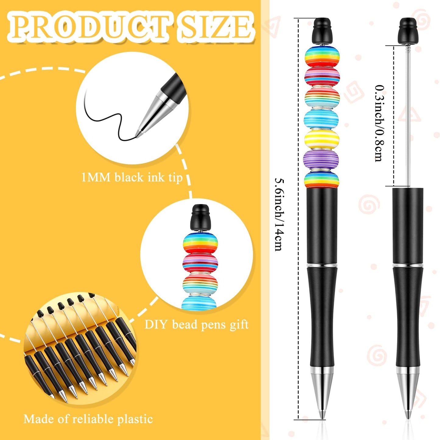 Beadable Pen Bundle (50 Pens + Refills) - Bright Colors