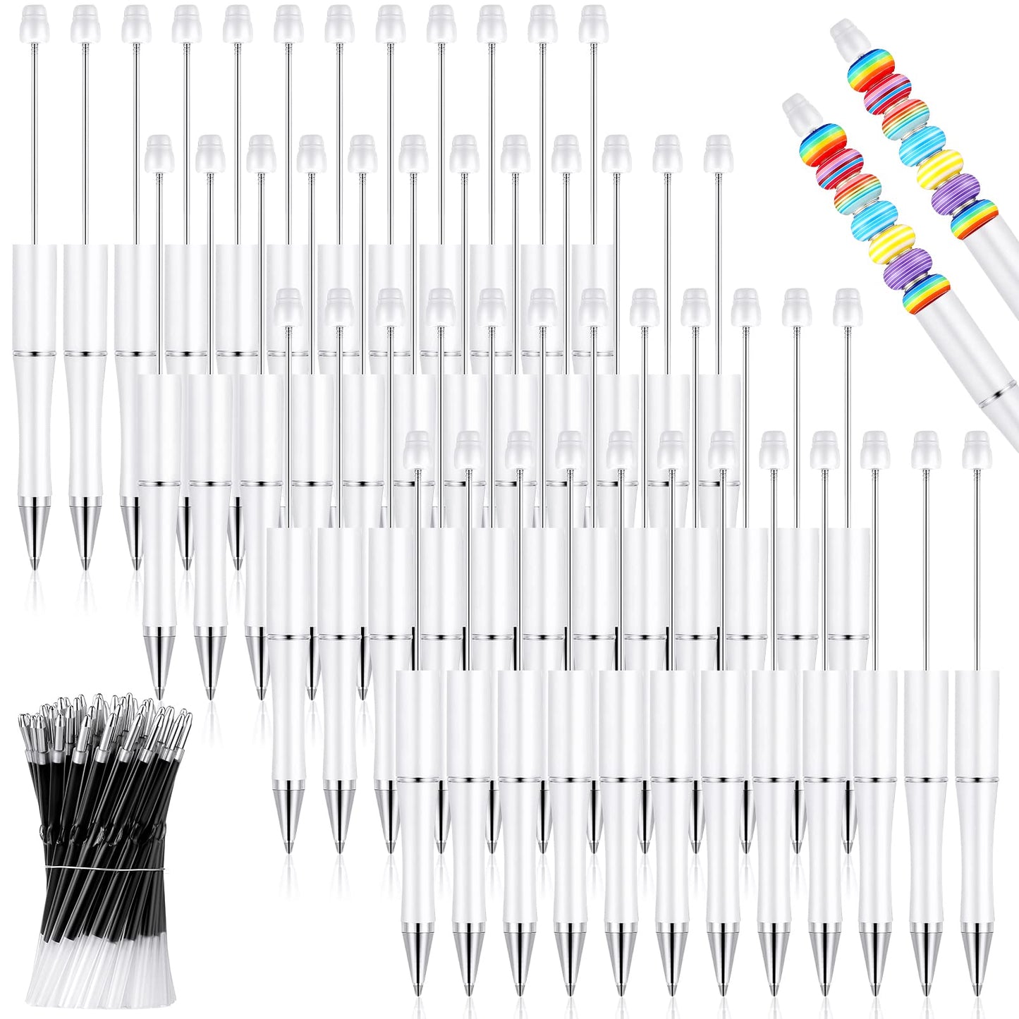 Beadable Pen Bundle (50 Pens + Refills) - Bright Colors