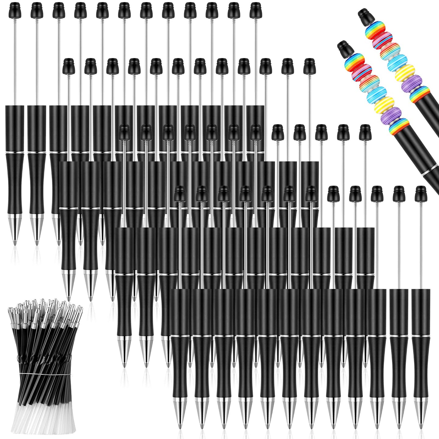 Beadable Pen Bundle (50 Pens + Refills) - Bright Colors