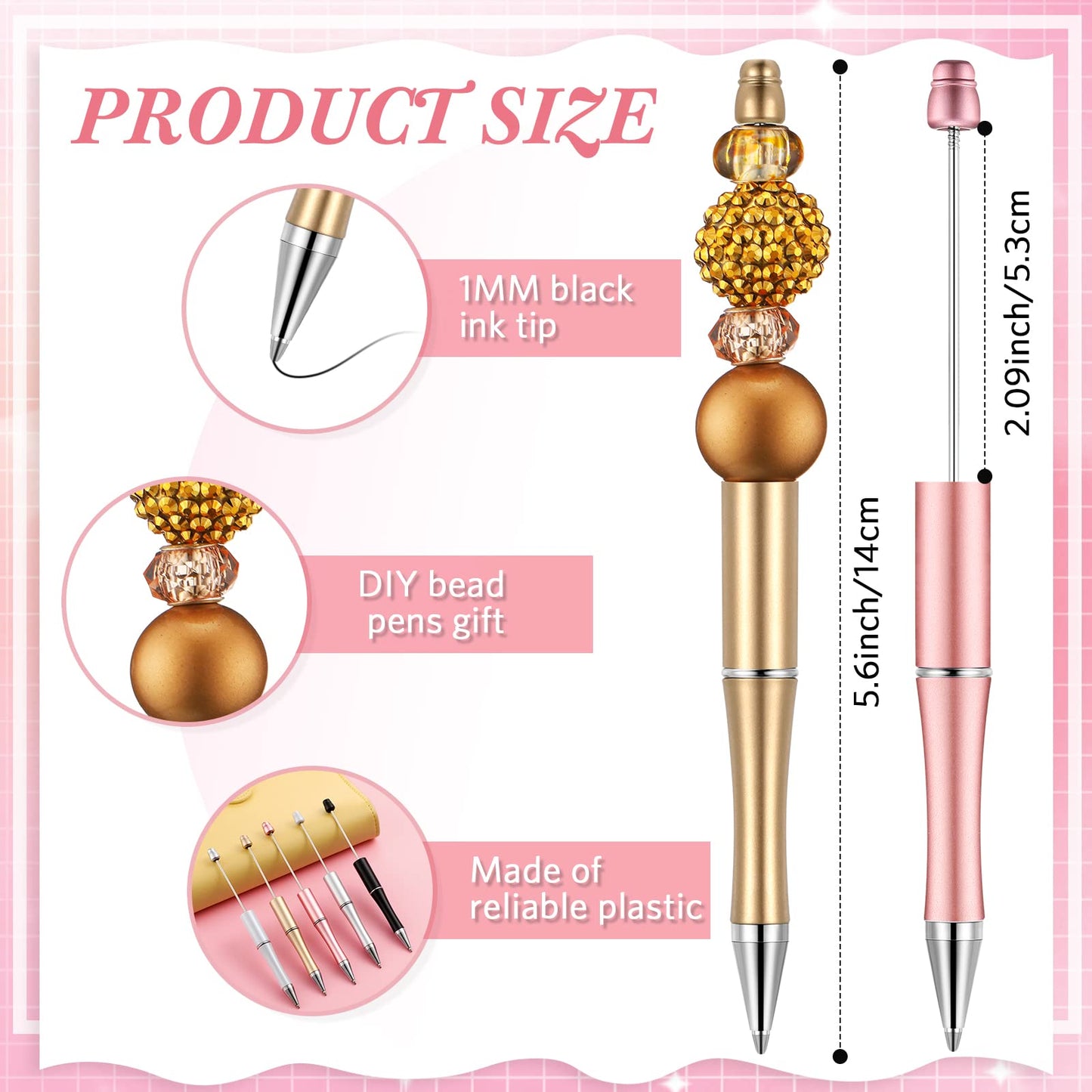 Beadable Pen Bundle (50 Pens + Refills) - Bright Colors