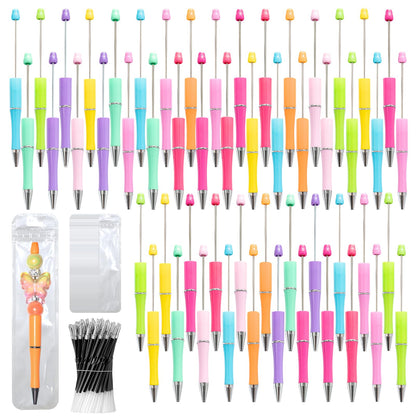 DIY Beadable Pen Kit - Complete Set (50 Pens + Refills) - Multicolor Craft Supplies