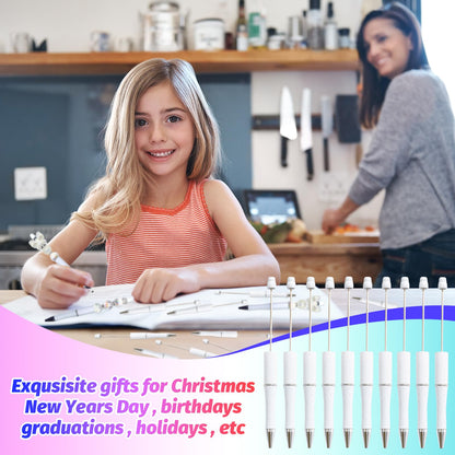 DIY Beadable Pen Kit - Complete Set (50 Pens + Refills) - Multicolor Craft Supplies
