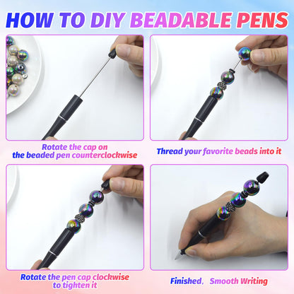 DIY Beadable Pen Kit - Complete Set (50 Pens + Refills) - Multicolor Craft Supplies