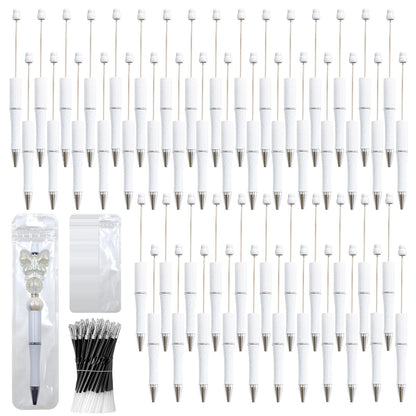 DIY Beadable Pen Kit - Complete Set (50 Pens + Refills) - Multicolor Craft Supplies