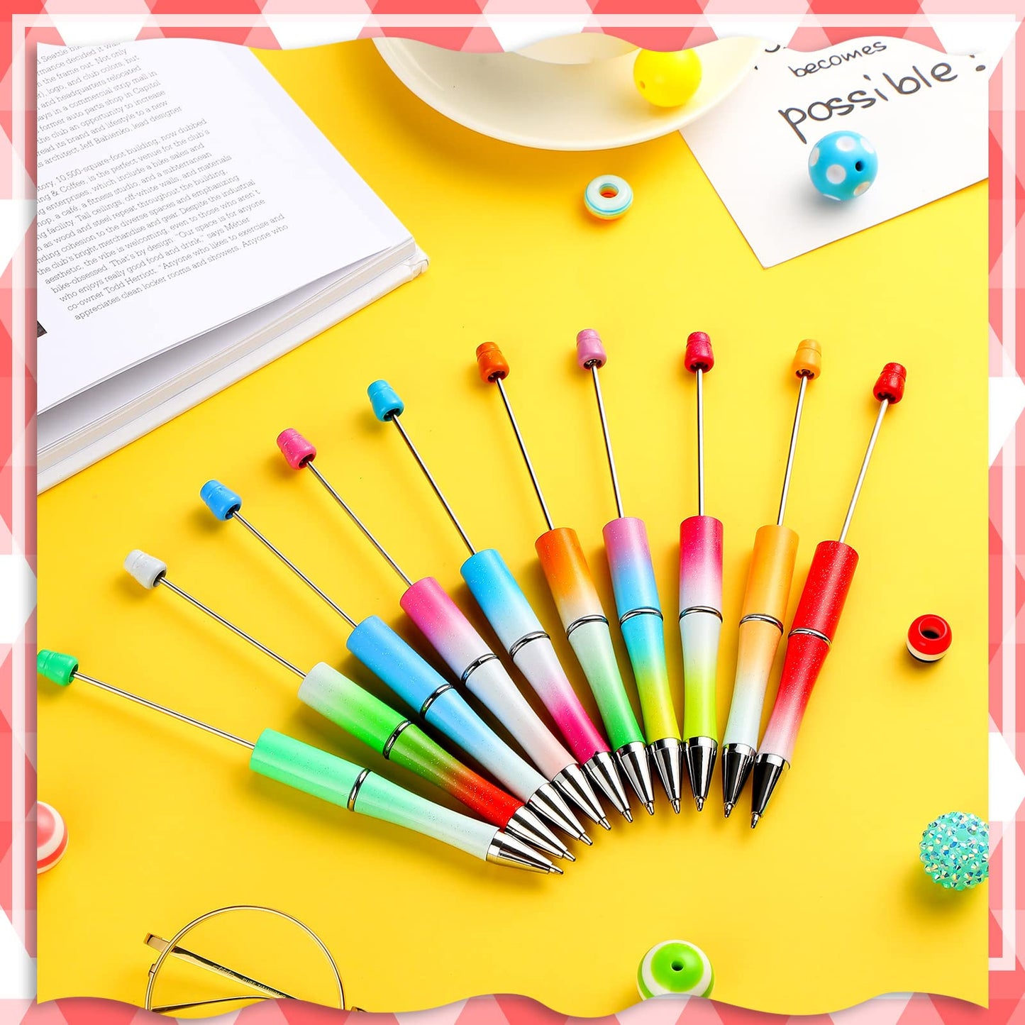Beadable Pen Bundle (50 Pens + Refills) - Bright Colors