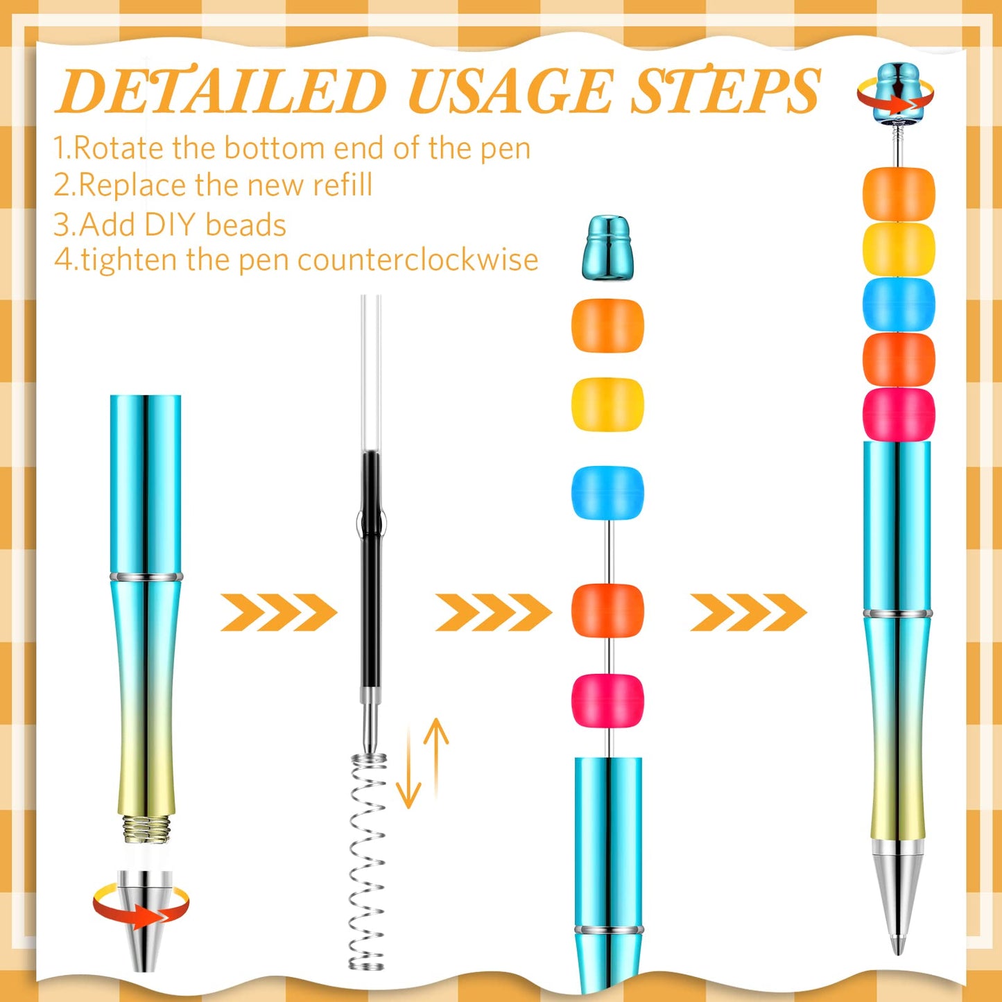 Beadable Pen Bundle (50 Pens + Refills) - Bright Colors