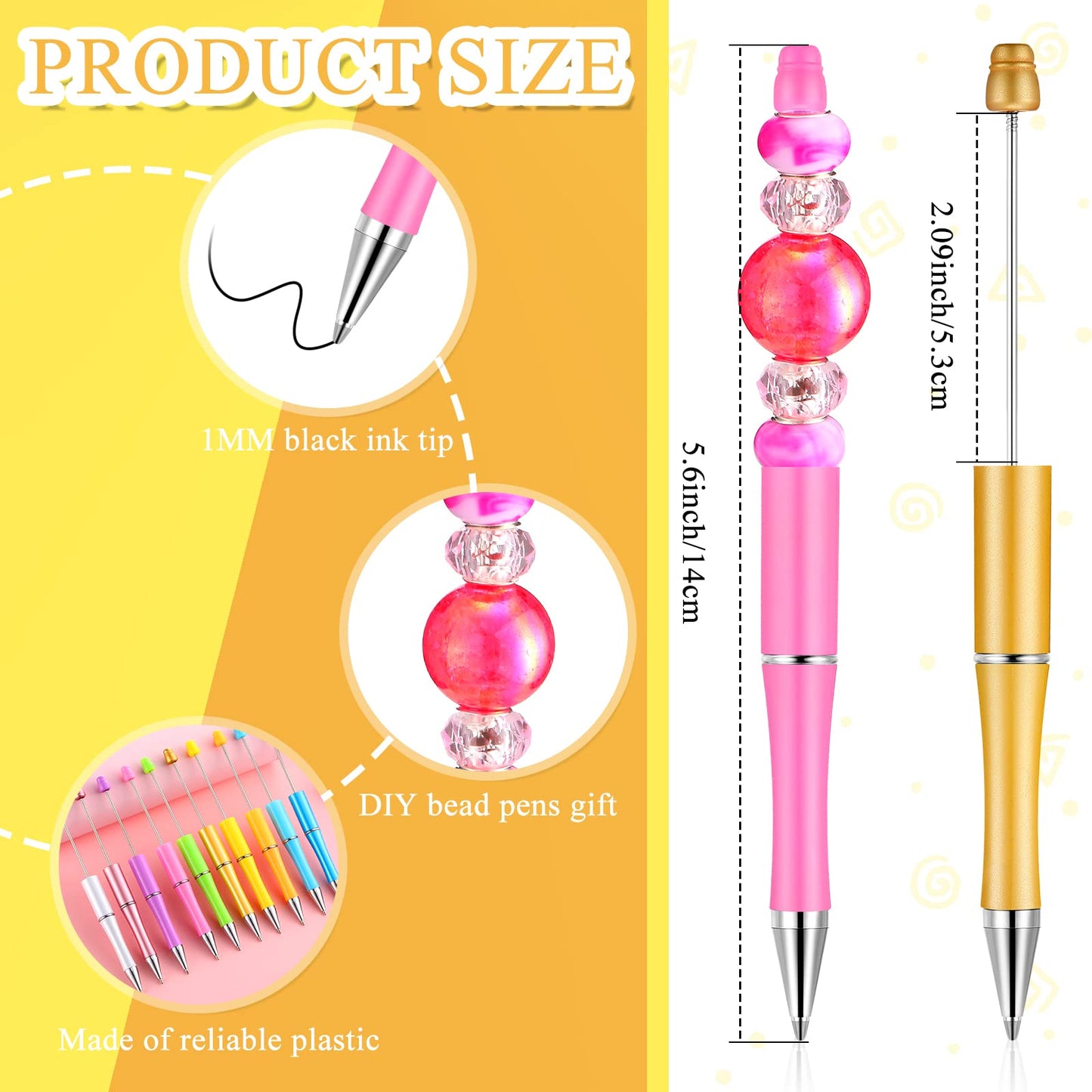 Beadable Pen Bundle (50 Pens + Refills) - Bright Colors