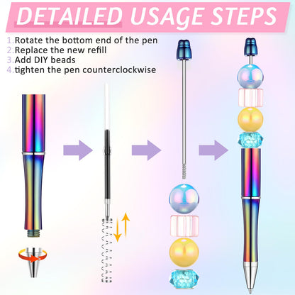 Beadable Pen Bundle (50 Pens + Refills) - Bright Colors