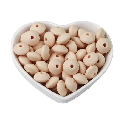 20Pcs 12MM Lentil Silicone Beads BPA Free Diy Teether Teething Necklace BPA Free Eco-Friendly Baby Teether Toys