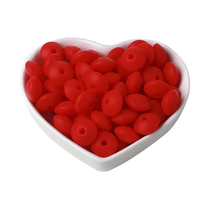 20Pcs 12MM Lentil Silicone Beads BPA Free Diy Teether Teething Necklace BPA Free Eco-Friendly Baby Teether Toys
