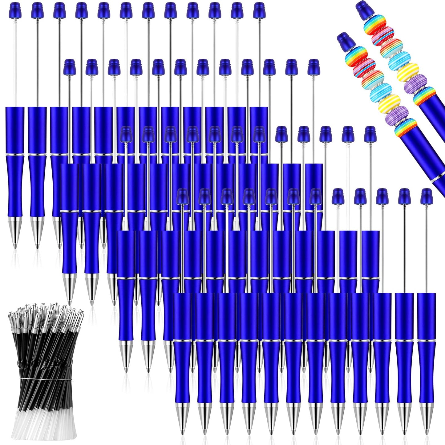 Beadable Pen Bundle (50 Pens + Refills) - Bright Colors