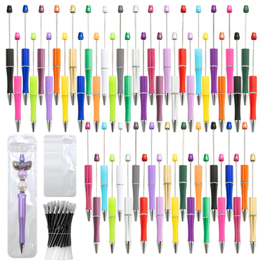 DIY Beadable Pen Kit - Complete Set (50 Pens + Refills) - Multicolor Craft Supplies