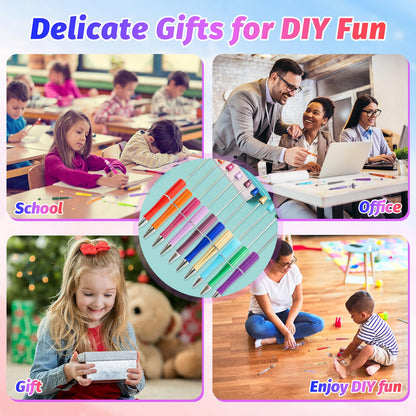 DIY Beadable Pen Kit - Complete Set (50 Pens + Refills) - Multicolor Craft Supplies