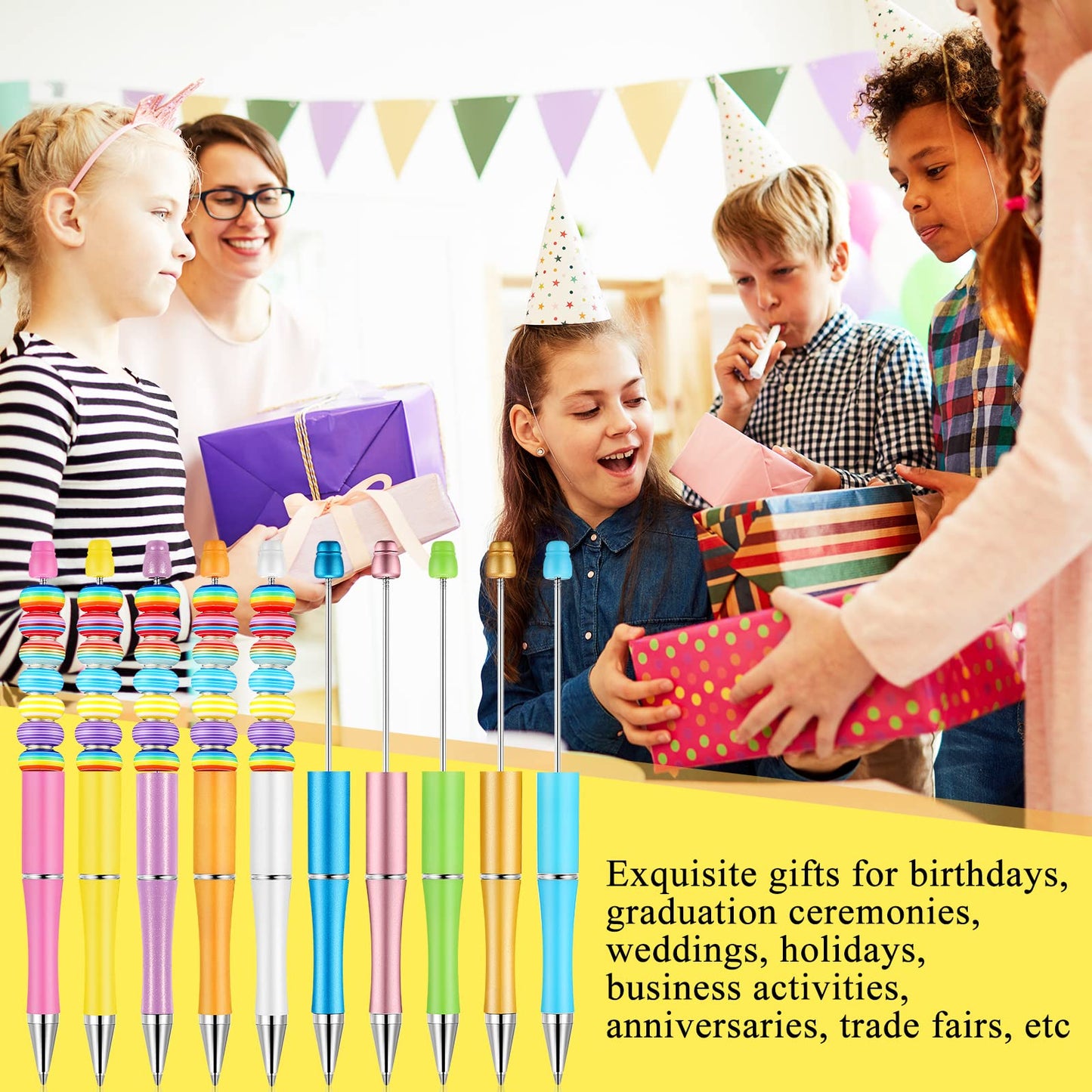 Beadable Pen Bundle (50 Pens + Refills) - Bright Colors