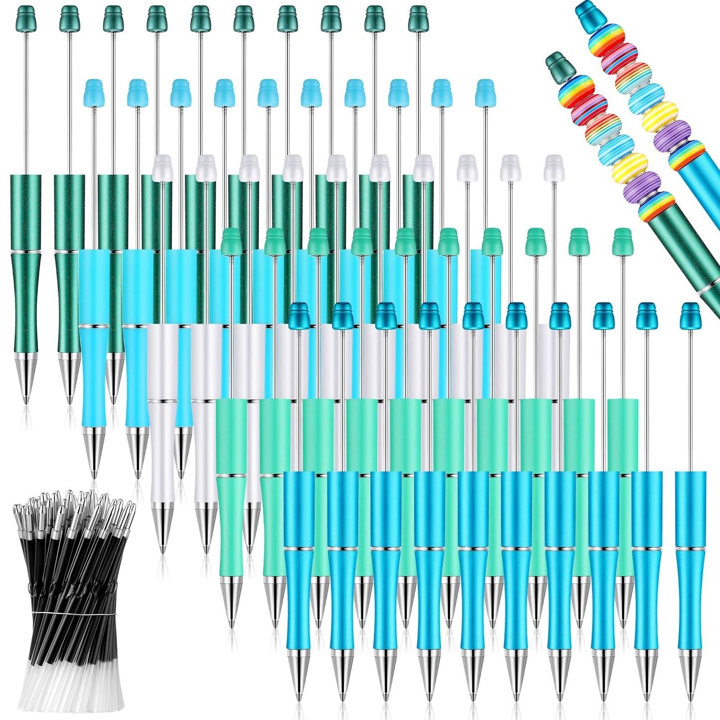 Beadable Pen Bundle (50 Pens + Refills) - Bright Colors