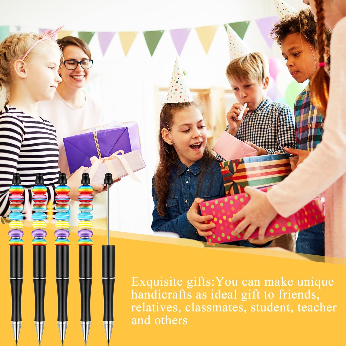 Beadable Pen Bundle (50 Pens + Refills) - Bright Colors