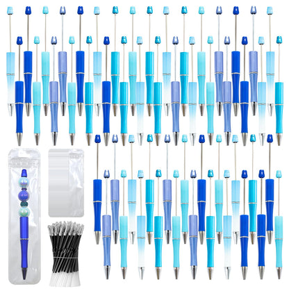 DIY Beadable Pen Kit - Complete Set (50 Pens + Refills) - Multicolor Craft Supplies