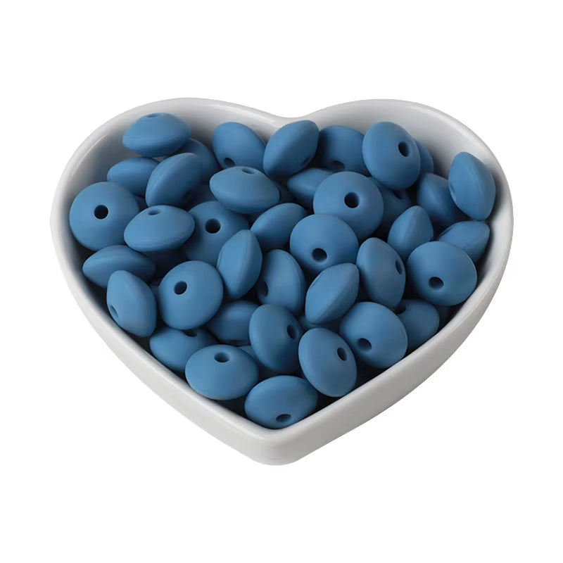 20Pcs 12MM Lentil Silicone Beads BPA Free Diy Teether Teething Necklace BPA Free Eco-Friendly Baby Teether Toys
