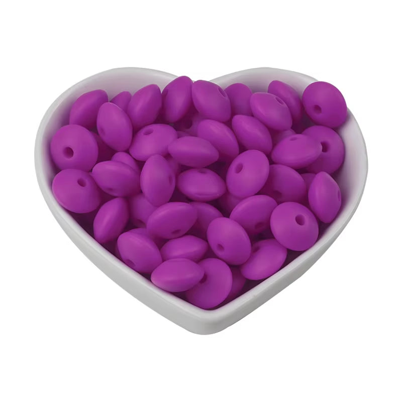 20Pcs 12MM Lentil Silicone Beads BPA Free Diy Teether Teething Necklace BPA Free Eco-Friendly Baby Teether Toys