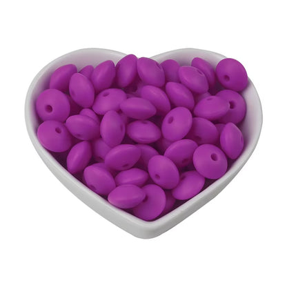 20Pcs 12MM Lentil Silicone Beads BPA Free Diy Teether Teething Necklace BPA Free Eco-Friendly Baby Teether Toys