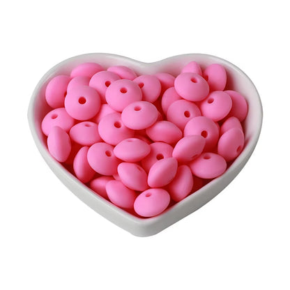 20Pcs 12MM Lentil Silicone Beads BPA Free Diy Teether Teething Necklace BPA Free Eco-Friendly Baby Teether Toys
