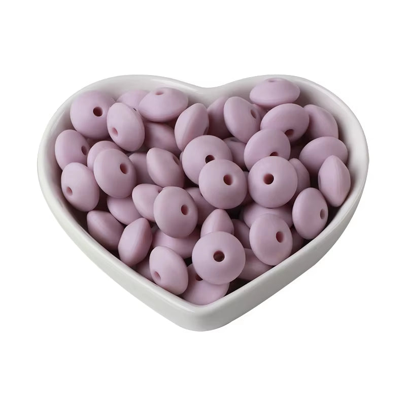 20Pcs 12MM Lentil Silicone Beads BPA Free Diy Teether Teething Necklace BPA Free Eco-Friendly Baby Teether Toys