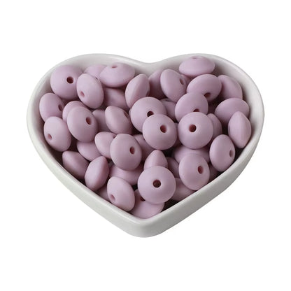 20Pcs 12MM Lentil Silicone Beads BPA Free Diy Teether Teething Necklace BPA Free Eco-Friendly Baby Teether Toys