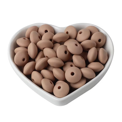 20Pcs 12MM Lentil Silicone Beads BPA Free Diy Teether Teething Necklace BPA Free Eco-Friendly Baby Teether Toys