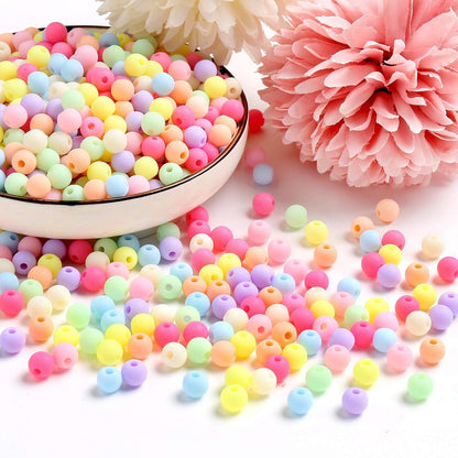 Color Beads Acrylic round Beads Pastel round Bead for DIY Necklace, Bracelet, Earring Jewelry Making (6Mm-1780Pcs)