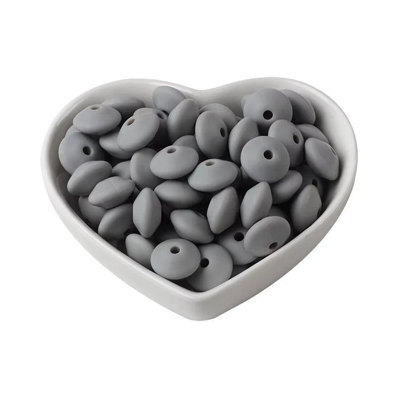 20Pcs 12MM Lentil Silicone Beads BPA Free Diy Teether Teething Necklace BPA Free Eco-Friendly Baby Teether Toys