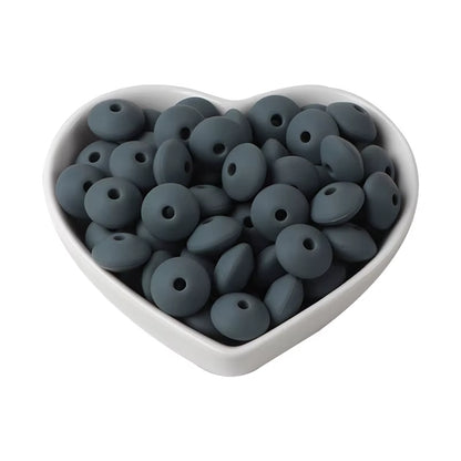 20Pcs 12MM Lentil Silicone Beads BPA Free Diy Teether Teething Necklace BPA Free Eco-Friendly Baby Teether Toys