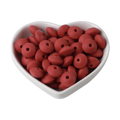 20Pcs 12MM Lentil Silicone Beads BPA Free Diy Teether Teething Necklace BPA Free Eco-Friendly Baby Teether Toys