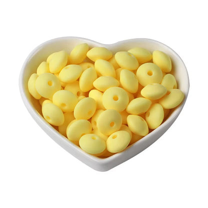 20Pcs 12MM Lentil Silicone Beads BPA Free Diy Teether Teething Necklace BPA Free Eco-Friendly Baby Teether Toys